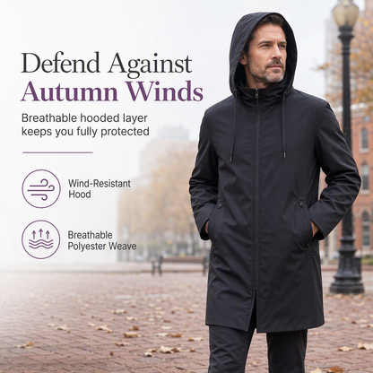 🖤Black Friday Sale:50% OFF🖤🏷️ Everyday Protection | Men's Hooded Slim-Fit Windbreaker Coat