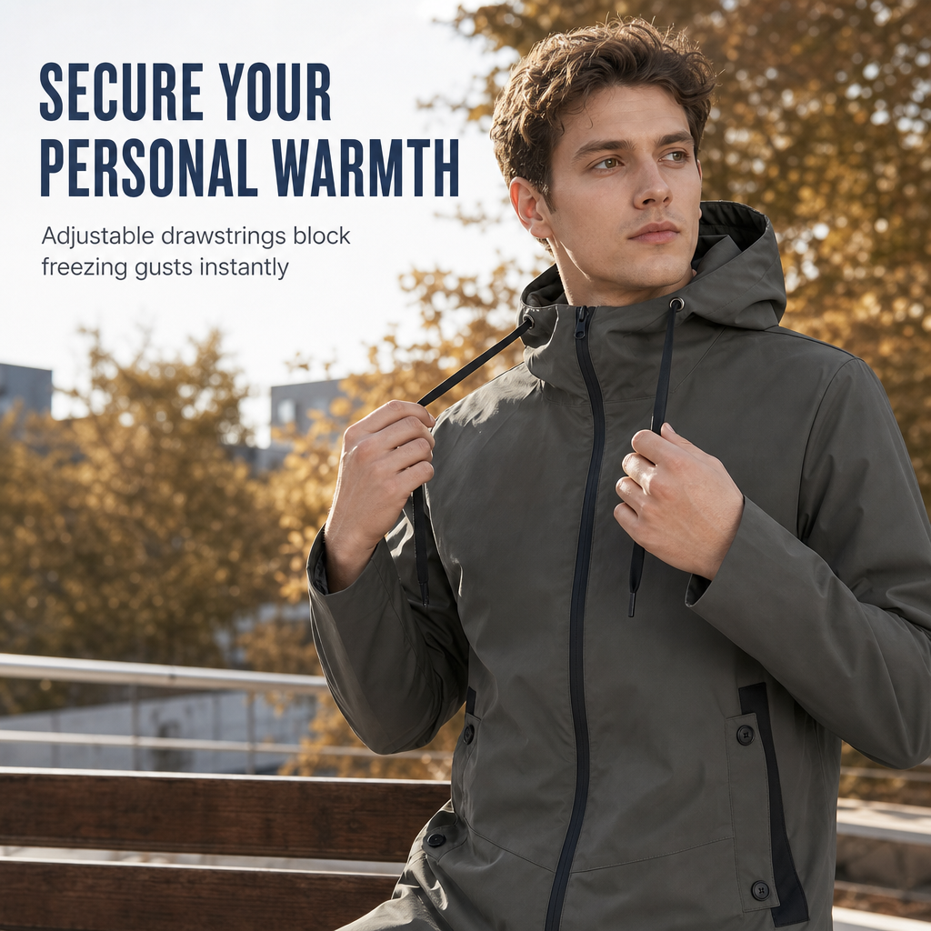 🖤Black Friday Sale:50% OFF🖤🏷️ Everyday Protection | Men's Hooded Slim-Fit Windbreaker Coat