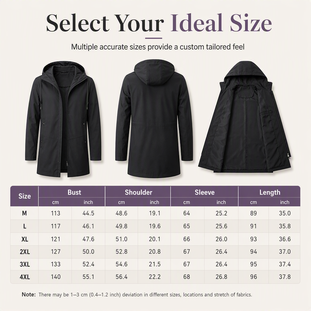 🏷️ Everyday Protection | Men's Hooded Slim-Fit Windbreaker Coat