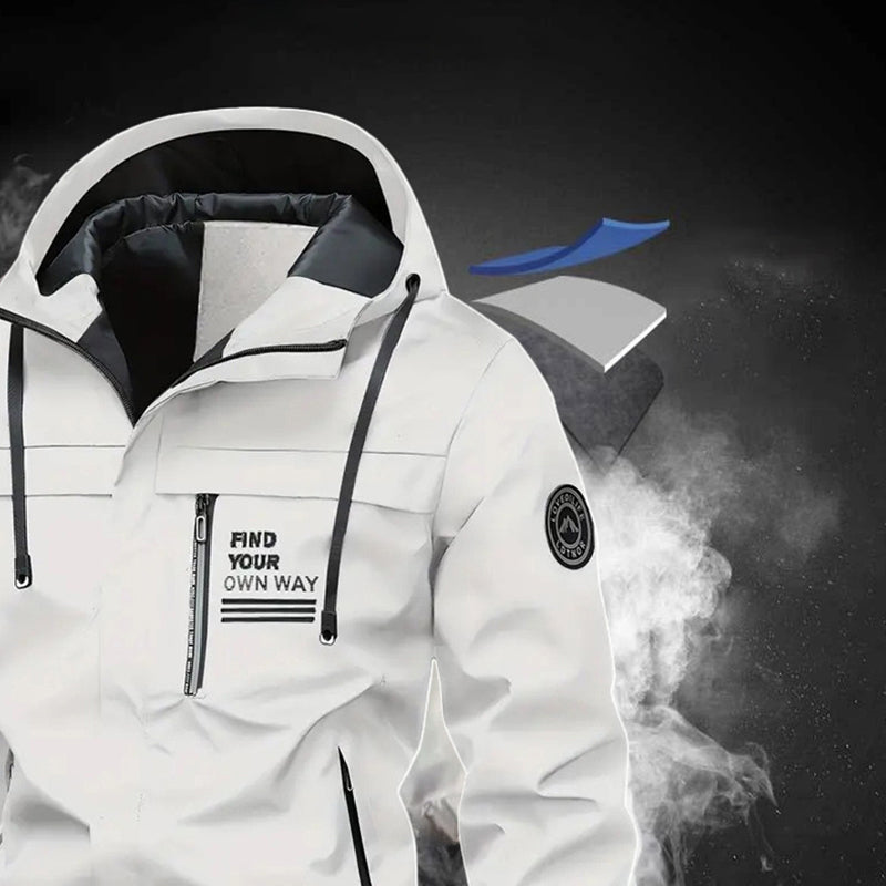 💧 Ready for Rain, Built for More | Men's Waterproof Detachable-Hood Multi-Pocket Jacket