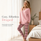 🔥 2 Pieces, Zero Matching Stress🎀☁ Women's Knit Top & Plaid Leggings Set