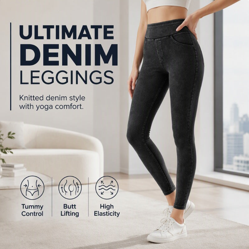 ✨👖 High Waist Denim Leggings That Shape & Flatter Your Figure