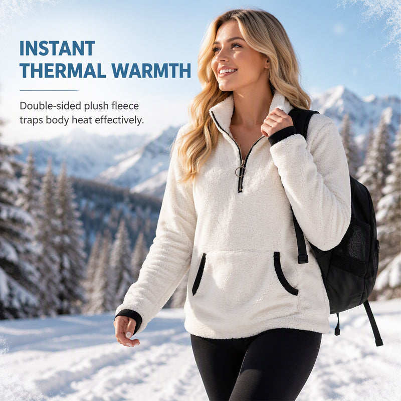 🧣Women's Half-Zip Warm Plush Sweatshirt