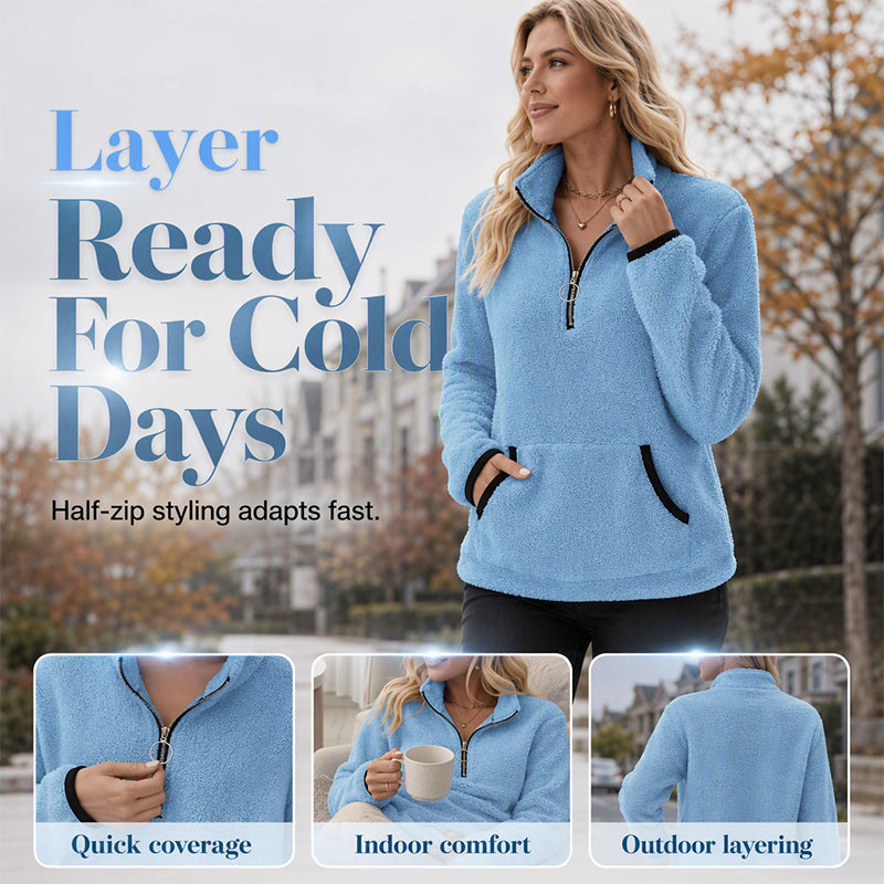 🧣Women's Half-Zip Warm Plush Sweatshirt