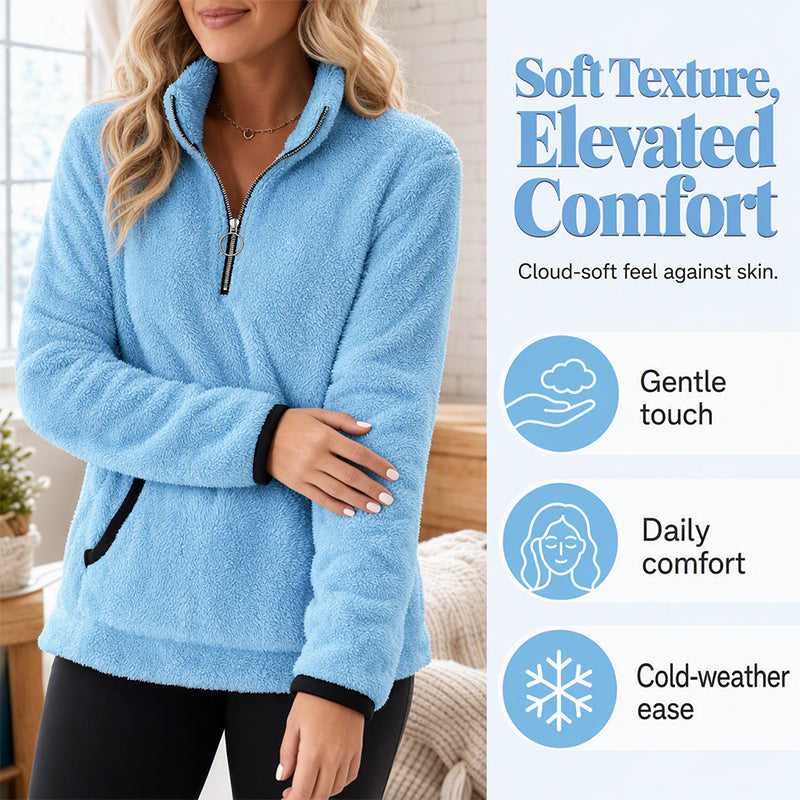 🧣Women's Half-Zip Warm Plush Sweatshirt