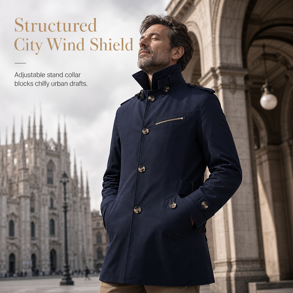 🧥 Washed Cotton, Sharper Long-Line Fit | Men's Casual Windbreaker