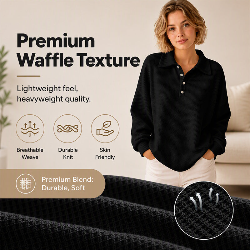 🍁Autumn Hot Sale 49% OFF🔥Women's Casual Waffle Knit Top