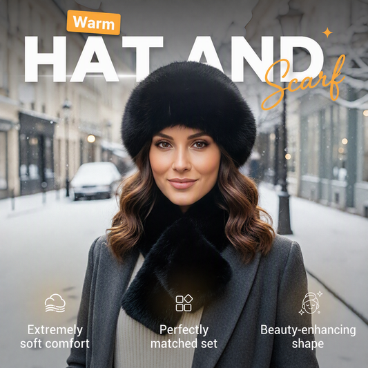 💖Black Friday Mega Deal – 50% off!💖❄️Winter Plush Thickened Scarf and Hat Warm Set