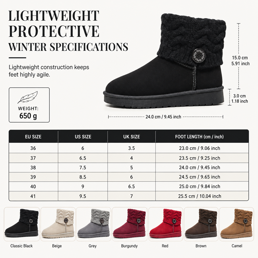 🥾 Warm Steps, Steady Grip | Women's Suede Faux-Fur Mid-Calf Boots