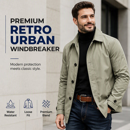🖤Black Friday Sale:50% OFF🖤🌧️ More Coverage, Sharper Style | Men's Waterproof Mid-Length Trench Coat