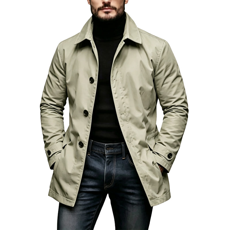 🖤Black Friday Sale:50% OFF🖤🌧️ More Coverage, Sharper Style | Men's Waterproof Mid-Length Trench Coat