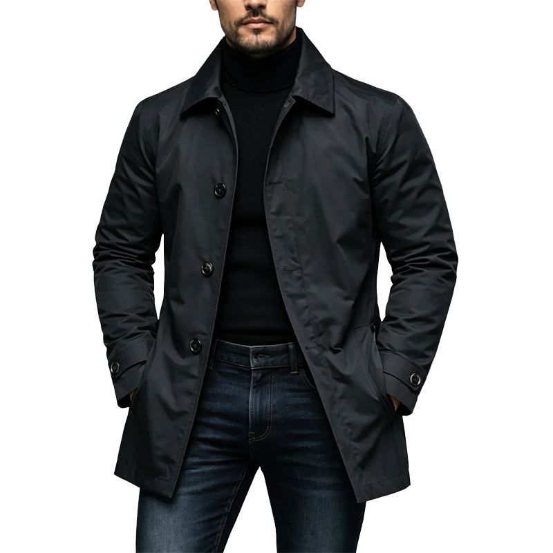 🌧️ More Coverage, Sharper Style | Men's Waterproof Mid-Length Trench Coat⚡Free shipping