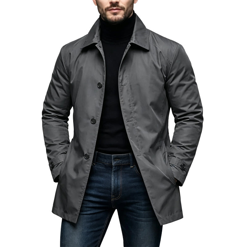 🌧️ More Coverage, Sharper Style | Men's Waterproof Mid-Length Trench Coat⚡Free shipping
