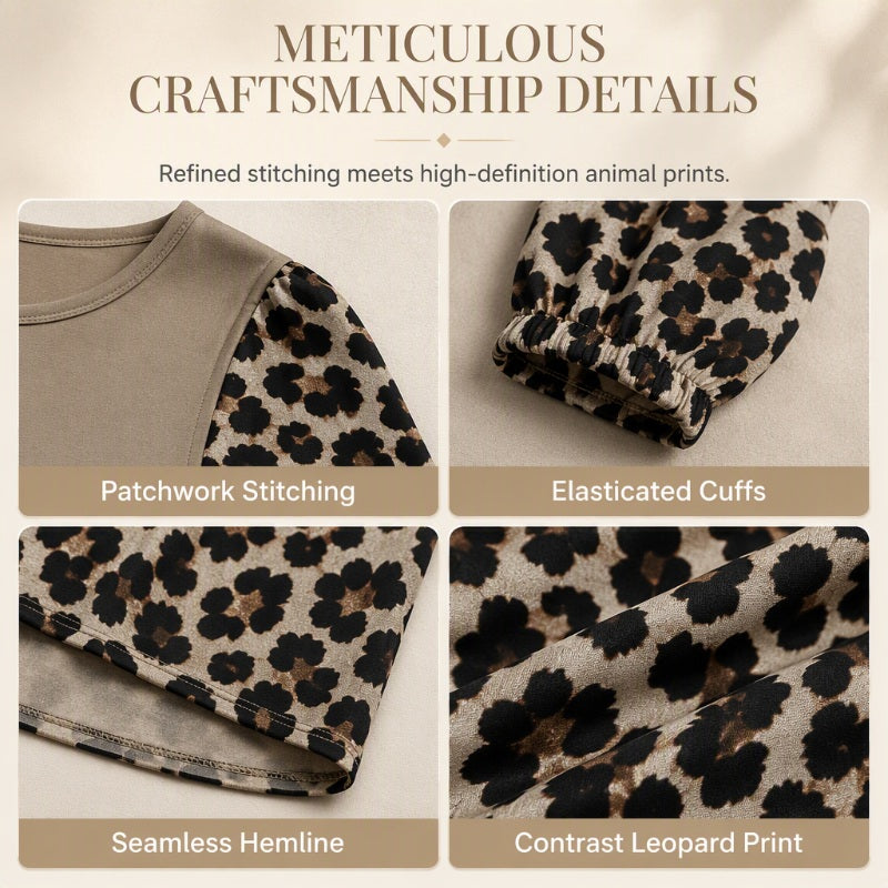 🐆 Make Every Outfit Stand Out with a Touch of Leopard! 💕 Women's Chic Leopard Print Patchwork Tunic Top