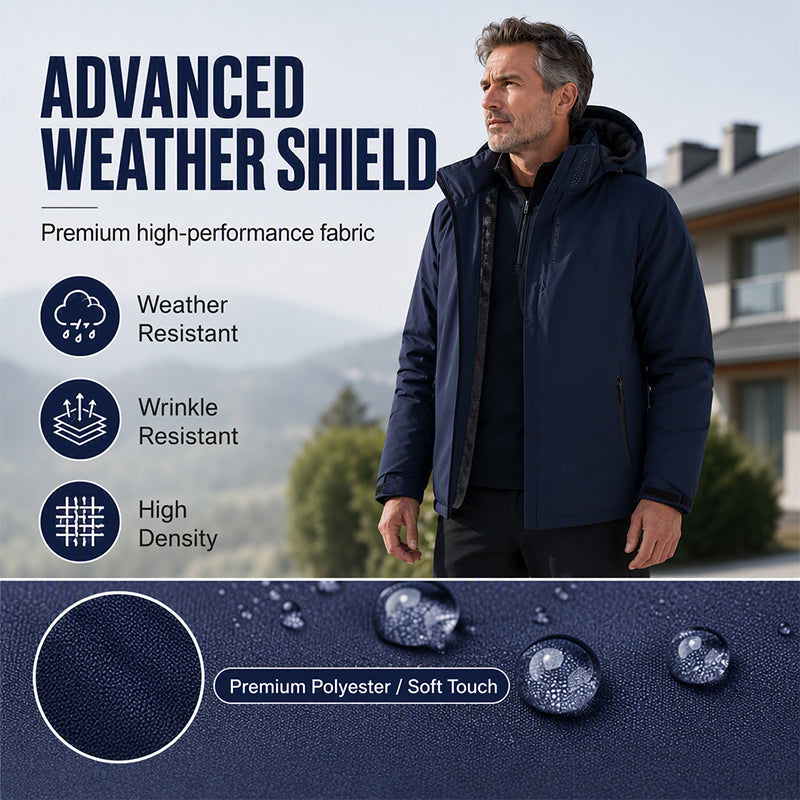 🌧️ Waterproof Protection, Plush-Lined Warmth | Men's Hooded Jacket ⚡ Free Shipping