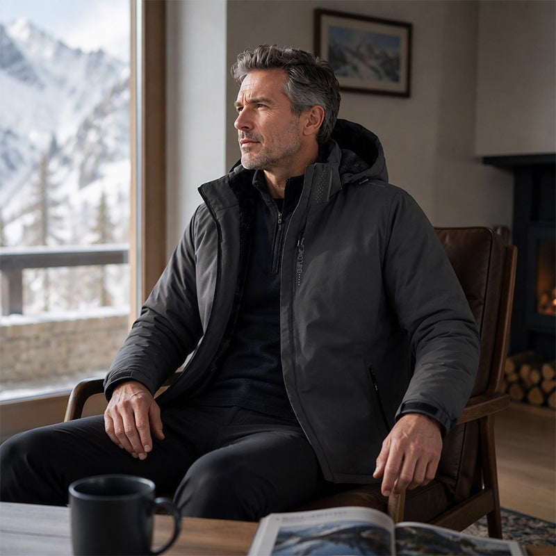 🌧️ Waterproof Protection, Plush-Lined Warmth | Men's Hooded Jacket ⚡ Free Shipping