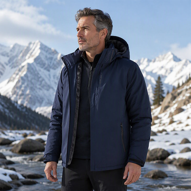 🌧️ Waterproof Protection, Plush-Lined Warmth | Men's Hooded Jacket ⚡ Free Shipping