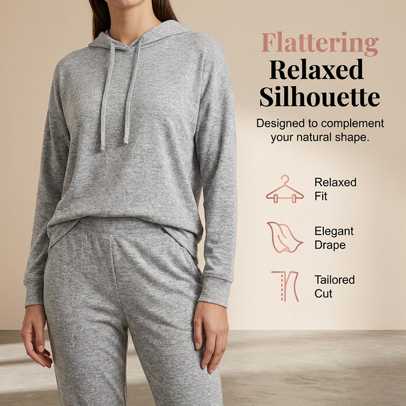 🖤Black Friday Sale:50% OFF🖤☁️ Cozy Matching Style, Easy Everyday Fit | Women's Hooded 2-Piece Set