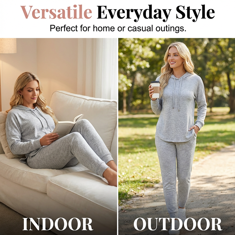 🖤Black Friday Sale:50% OFF🖤☁️ Cozy Matching Style, Easy Everyday Fit | Women's Hooded 2-Piece Set