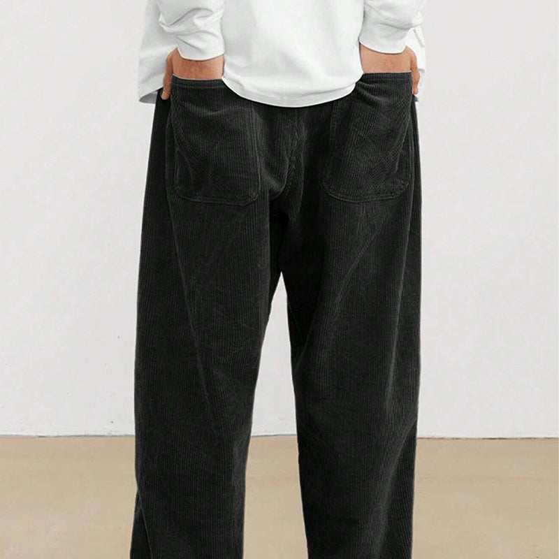 👖 Textured Everyday Style | Men’s Relaxed Straight-Leg Corduroy Pants