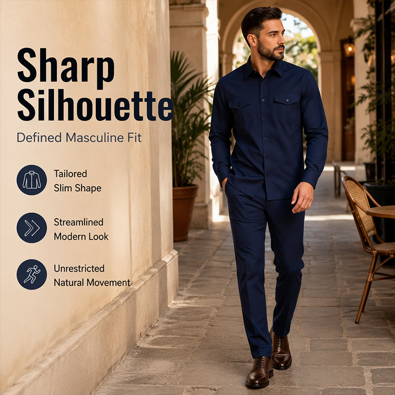 ✨ Men's Two-Piece Shirt & Pants Set – Stylish Comfort For Everyday Wear 👔