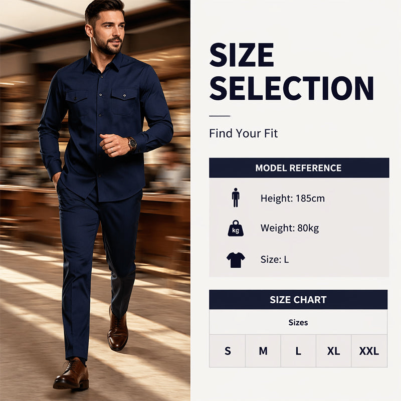 ✨ Men's Two-Piece Shirt & Pants Set – Stylish Comfort For Everyday Wear 👔