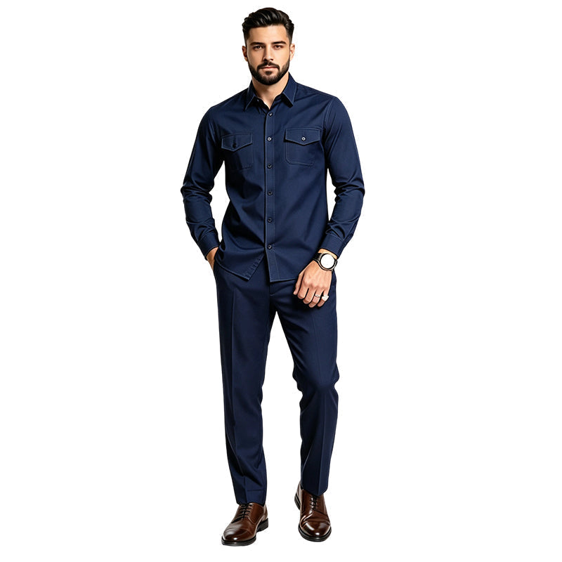 ✨ Men's Two-Piece Shirt & Pants Set – Stylish Comfort For Everyday Wear 👔