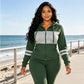 ✨ Color-Block Detail, Flattering Slim Fit | Women's Hooded 2-Piece Set