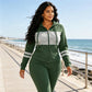 ✨ Color-Block Detail, Flattering Slim Fit | Women's Hooded 2-Piece Set