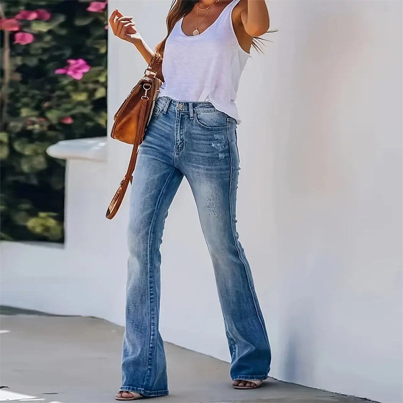 ✨ Women's High-Waisted Flare Jeans – Chic Look, Perfect Fit 💃