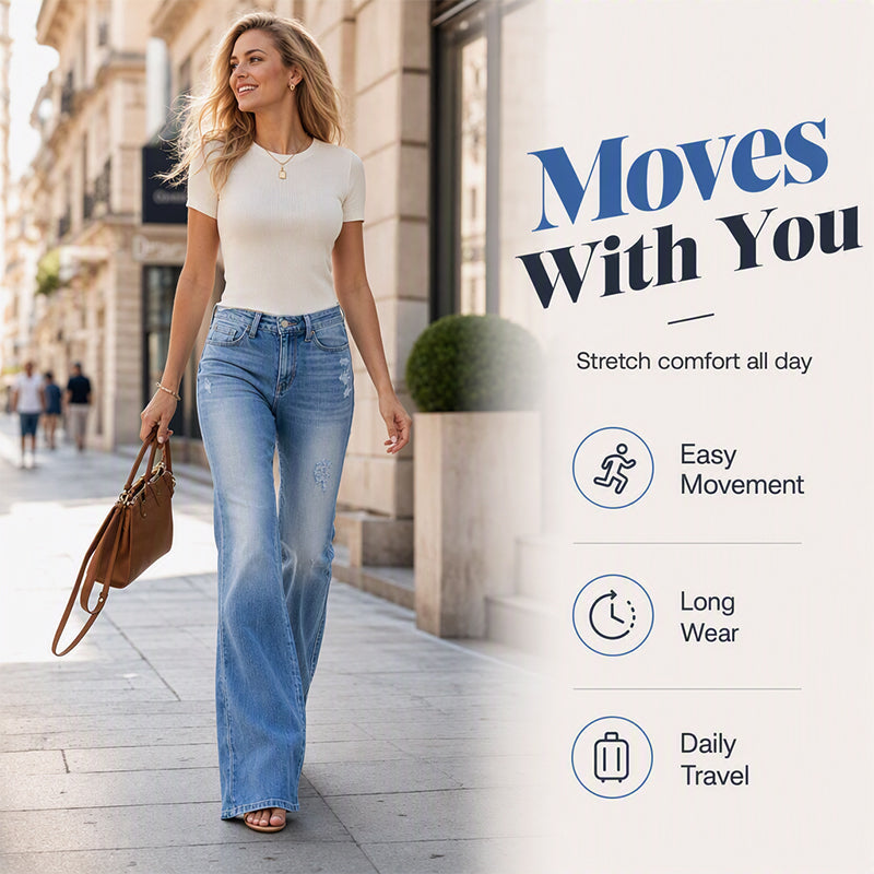 ✨ Women's High-Waisted Flare Jeans – Chic Look, Perfect Fit 💃