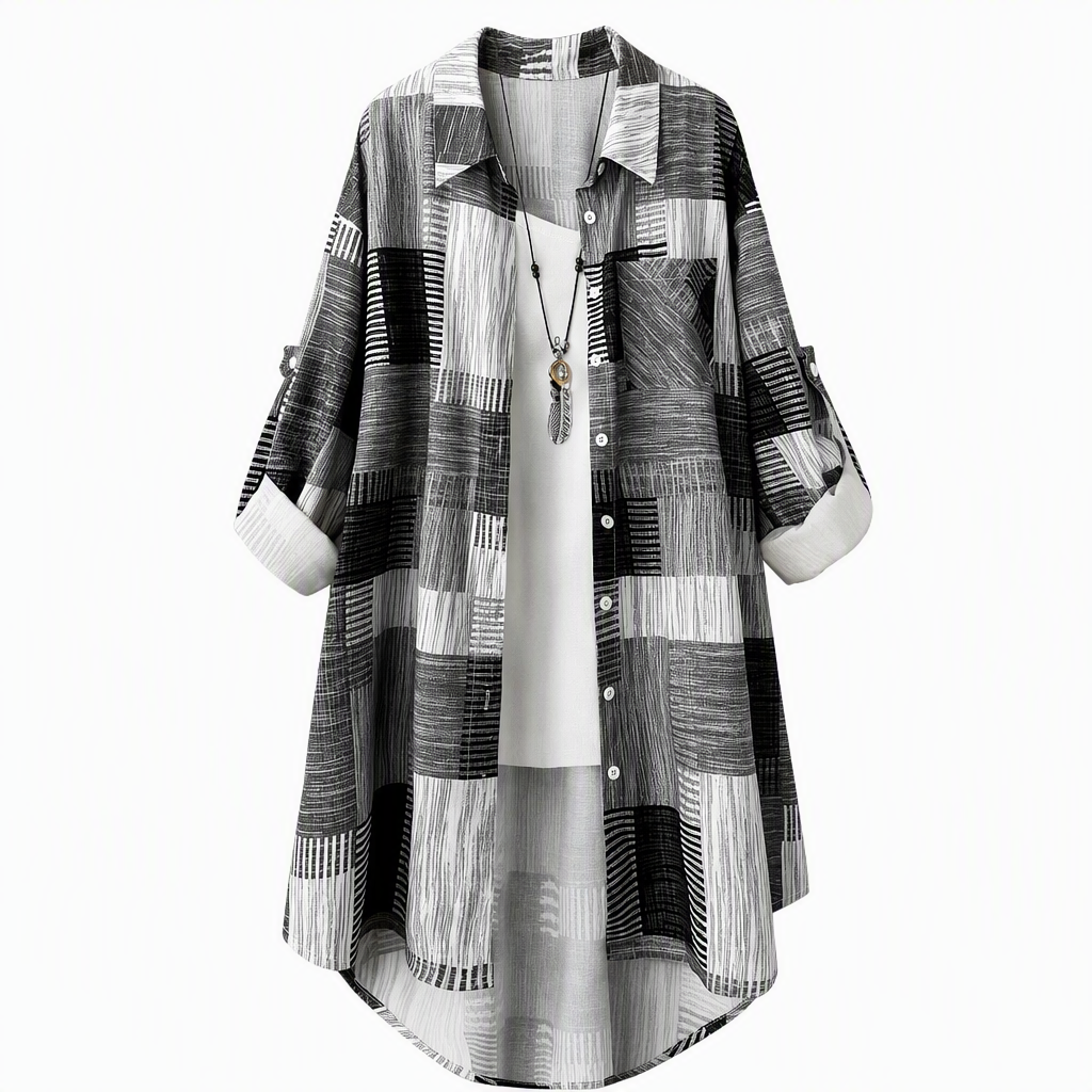🍂Casual Loose Fit Plaid Long Sleeve Shirt Plus Size Sun Protection Outerwear for Spring and Autumn