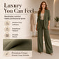 Women's Shawl Collar Blazer & Wide-Leg Pants Set