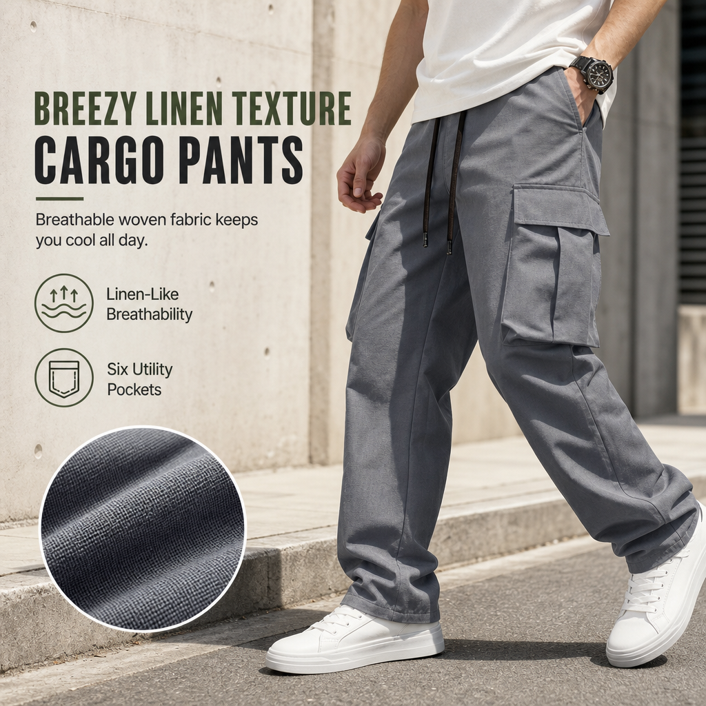 🖤Men's Casual Cargo Pants with Drawstring – Relaxed Comfort Meets Modern Style👖