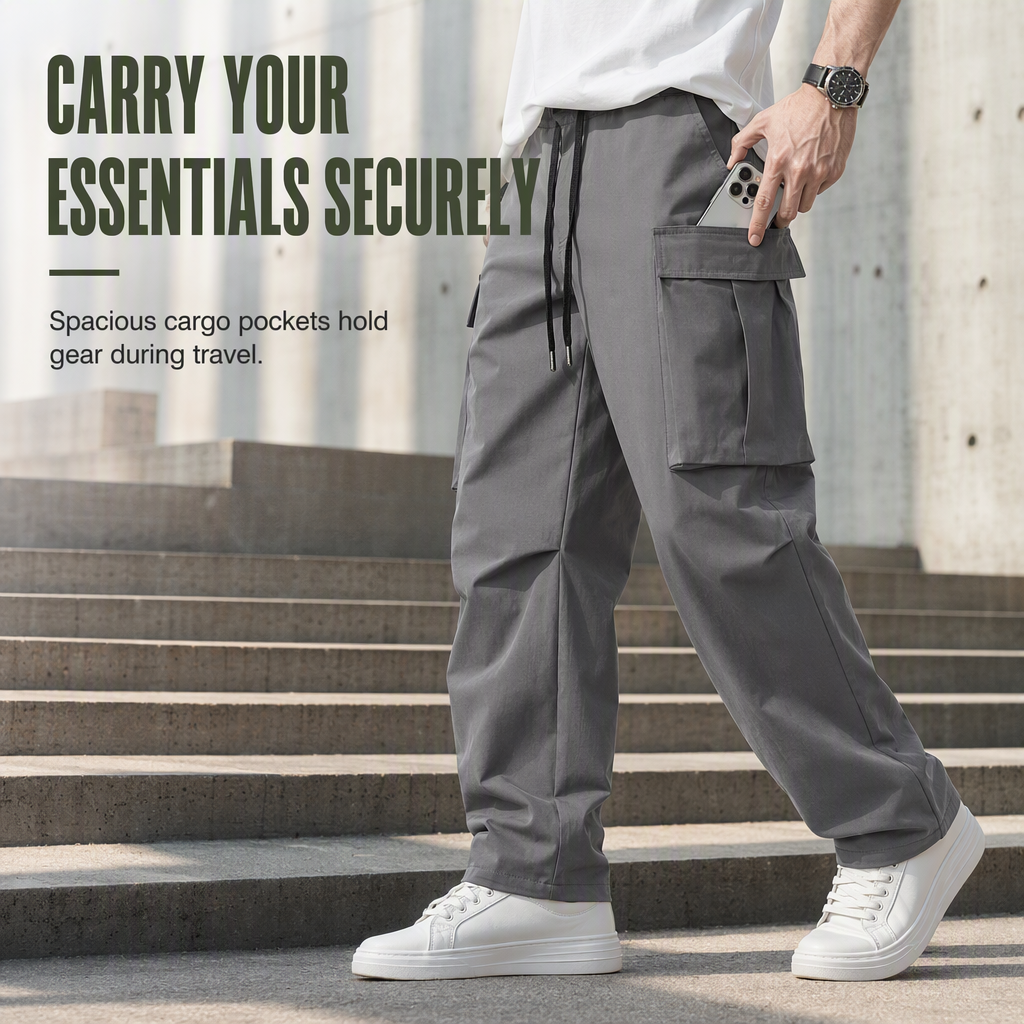 🖤Men's Casual Cargo Pants with Drawstring – Relaxed Comfort Meets Modern Style👖