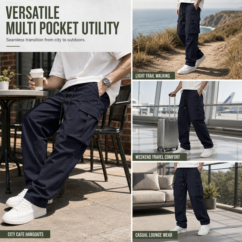 🖤Men's Casual Cargo Pants with Drawstring – Relaxed Comfort Meets Modern Style👖