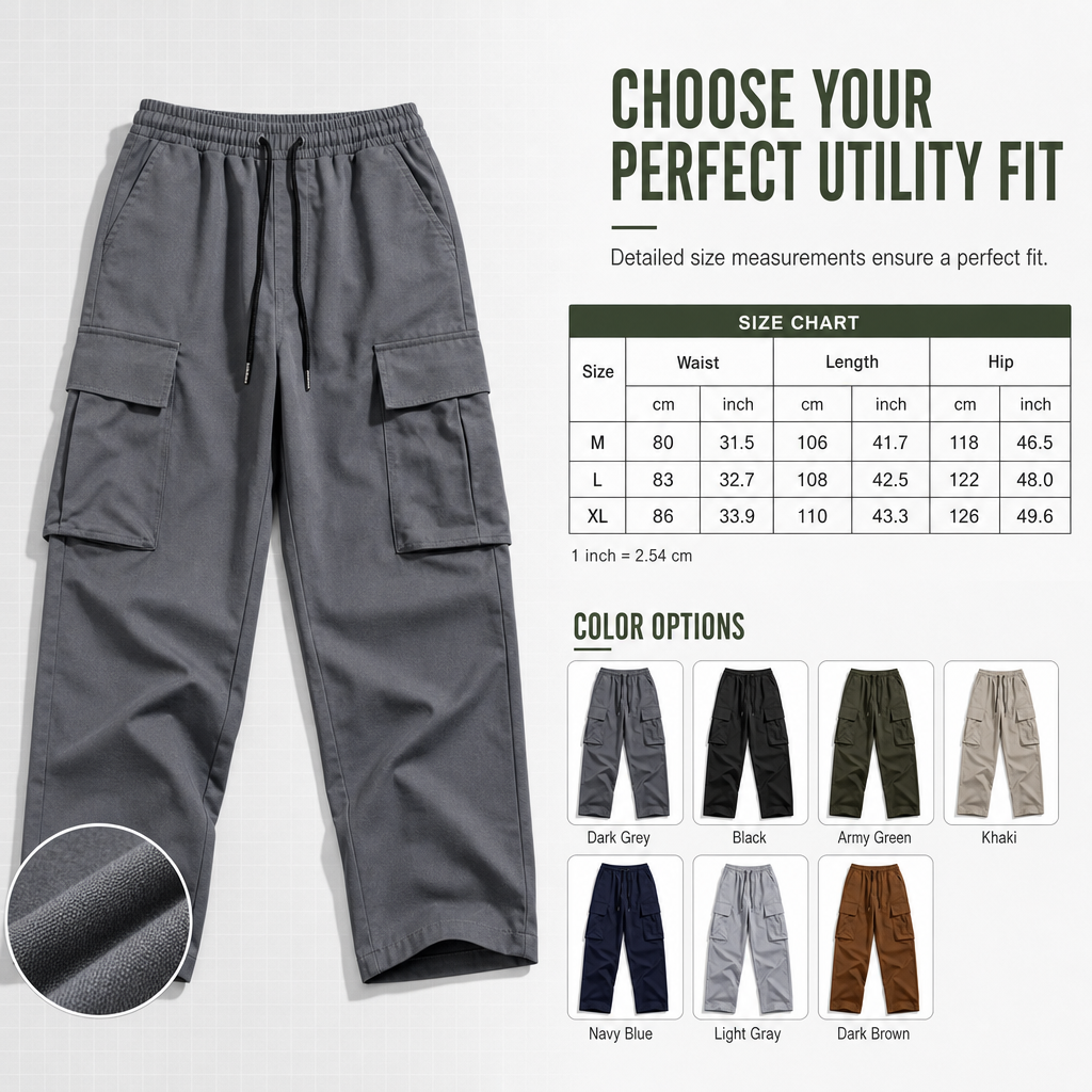 🖤Men's Casual Cargo Pants with Drawstring – Relaxed Comfort Meets Modern Style👖