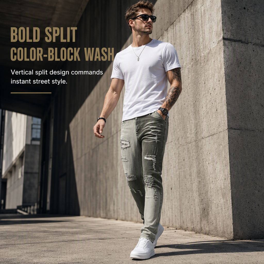 🖤Black Friday Sale:50% OFF🖤 🕸️ Men's Slim Fit Ripped Jeans