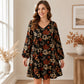 🍁 Women's Elegant Maple Leaf Print Dress – Chic Style & Flattering Fit ✨