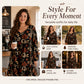 🍁 Women's Elegant Maple Leaf Print Dress – Chic Style & Flattering Fit ✨