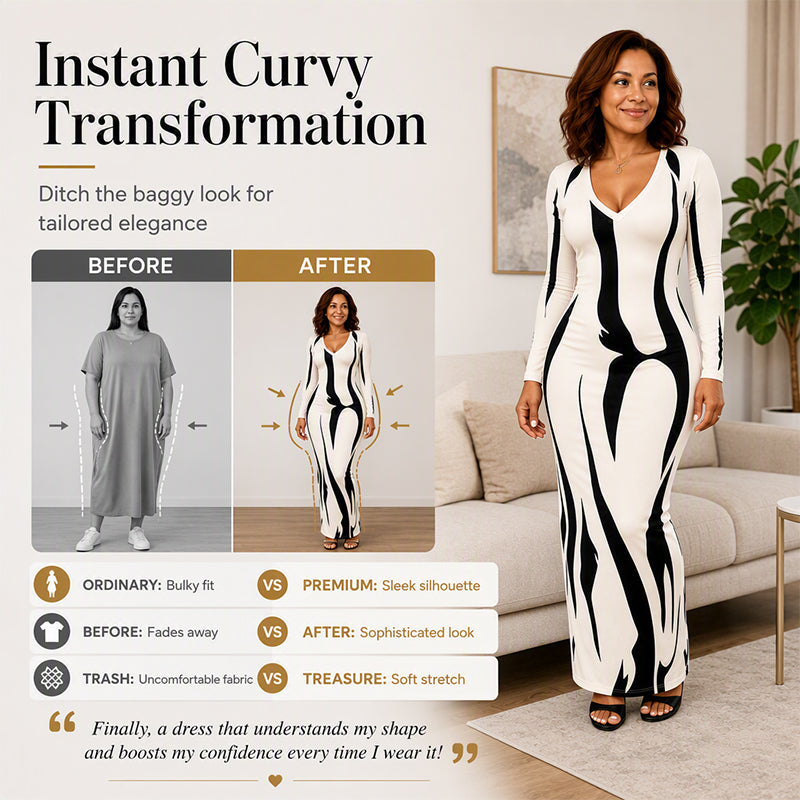 ✨ Women's Printed Maxi Dress – Elegant Silhouette & Effortless Confidence 👗