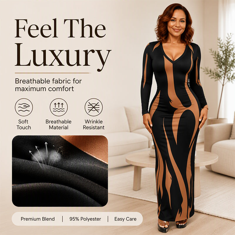 ✨ Women's Printed Maxi Dress – Elegant Silhouette & Effortless Confidence 👗