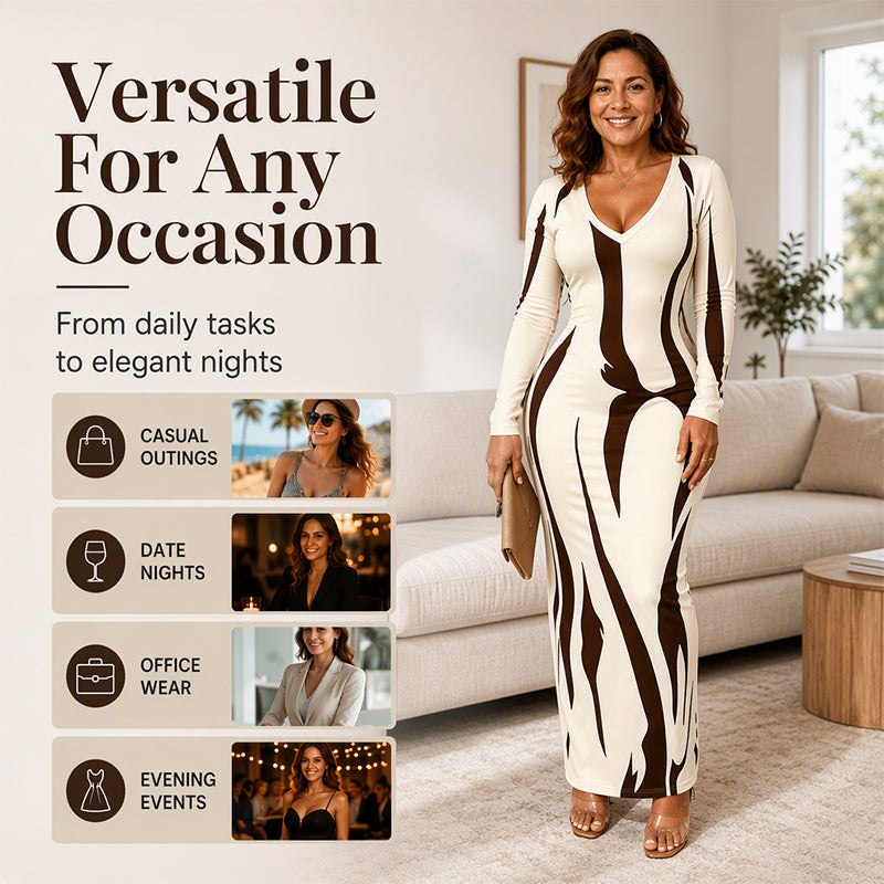 ✨ Women's Printed Maxi Dress – Elegant Silhouette & Effortless Confidence 👗
