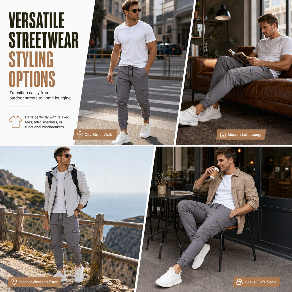 🖤Black Friday Sale:50% OFF🖤 🏃‍♀️Men's Casual Solid Color Cargo Jogger Pants