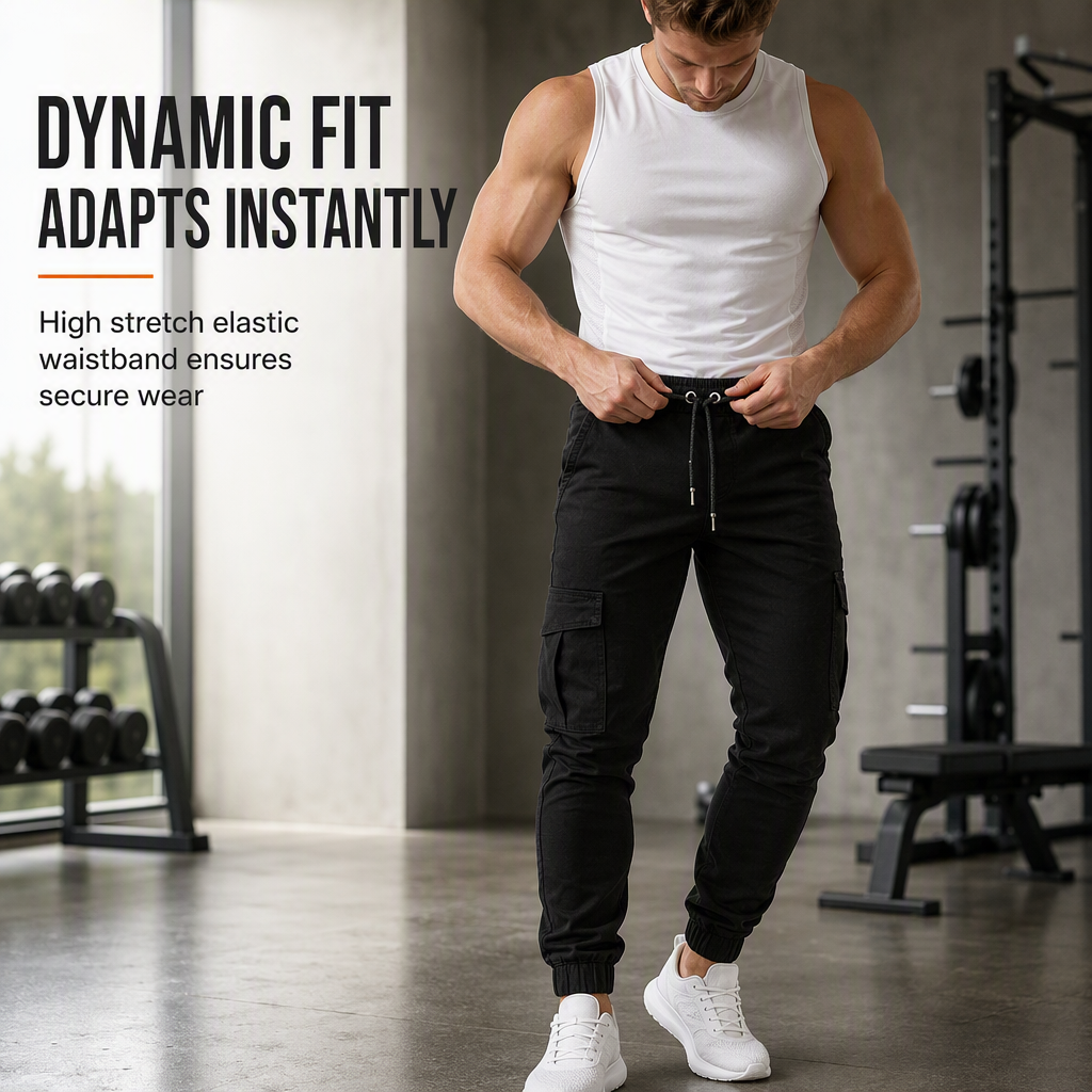 🖤Black Friday Sale:50% OFF🖤 🏃‍♀️Men's Casual Solid Color Cargo Jogger Pants