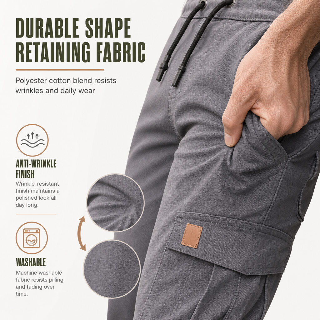 🖤Black Friday Sale:50% OFF🖤 🏃‍♀️Men's Casual Solid Color Cargo Jogger Pants