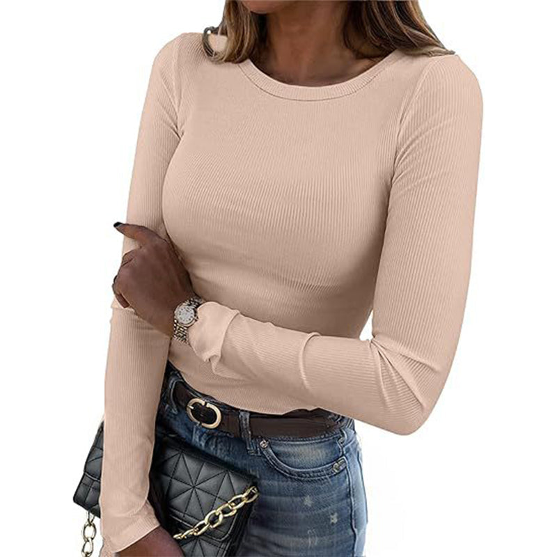 ⏳ 💖Black Friday Mega Deal – 50% off!💖⭐🧶 Ribbed Texture, Easy Everyday Fit | Women's Classic Crew-Neck Knit Top