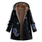 💖Black Friday Mega Deal – 50% off!💖🍂 Artistic Everyday Style | Women’s Vintage Leaf Print Hooded Coat