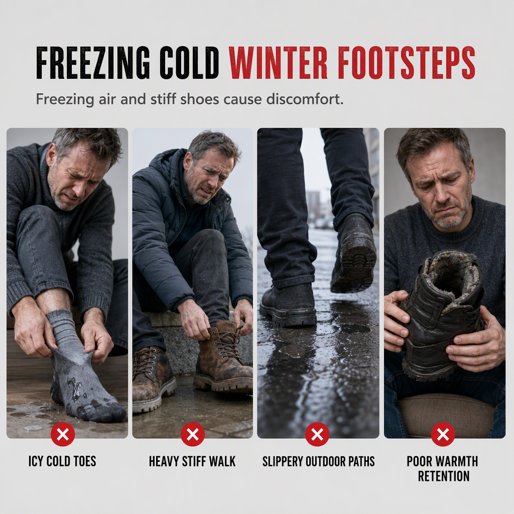 ❄️ Cold-Ready Warmth, Dry Secure Stride✨Men's Winter Fleece-Lined Waterproof Ankle Boots