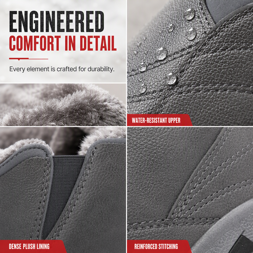 ❄️ Cold-Ready Warmth, Dry Secure Stride✨Men's Winter Fleece-Lined Waterproof Ankle Boots